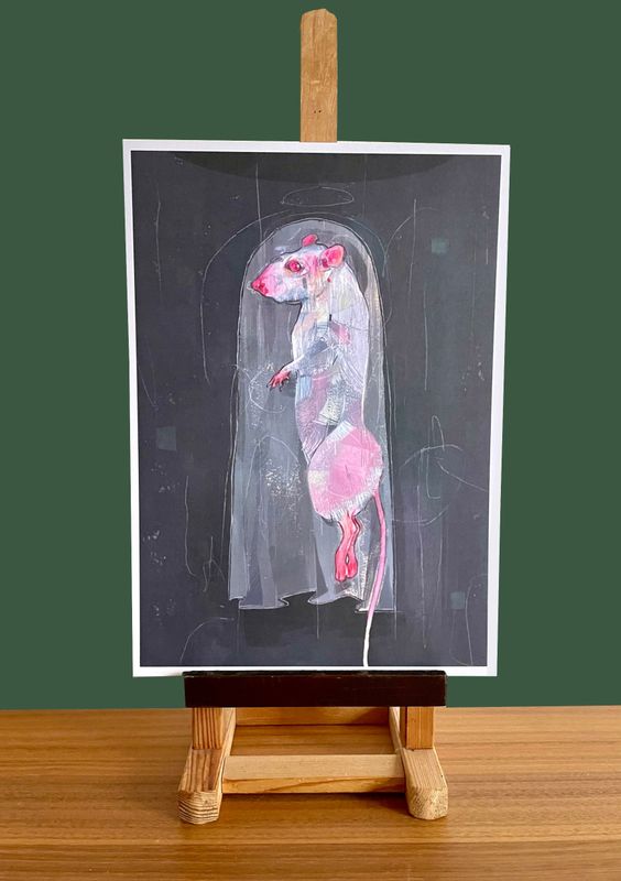 NEW! Ghost Mouse A4 Print (Open Edition)