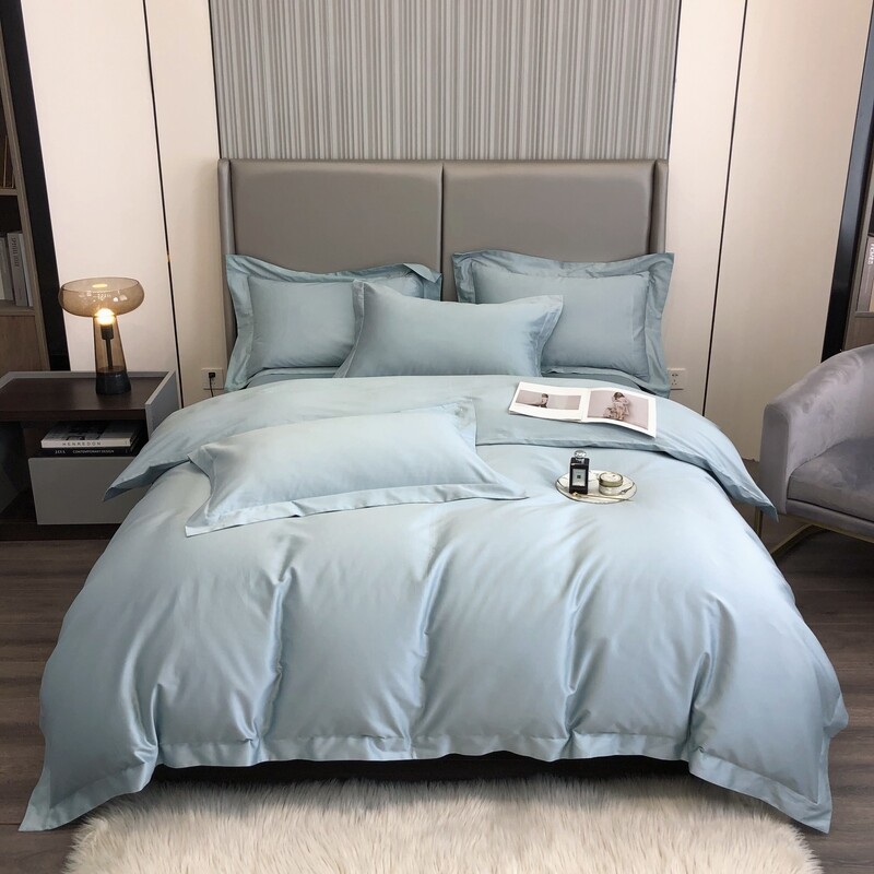 Luxury 100% cotton 4-piece bedding set - 500TC -  Light Green - Super Single / Queen / King