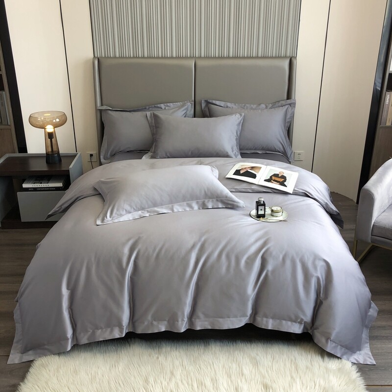 Luxury 100% cotton 4-piece bedding set - 500TC - Grey - Super Single / Queen / King