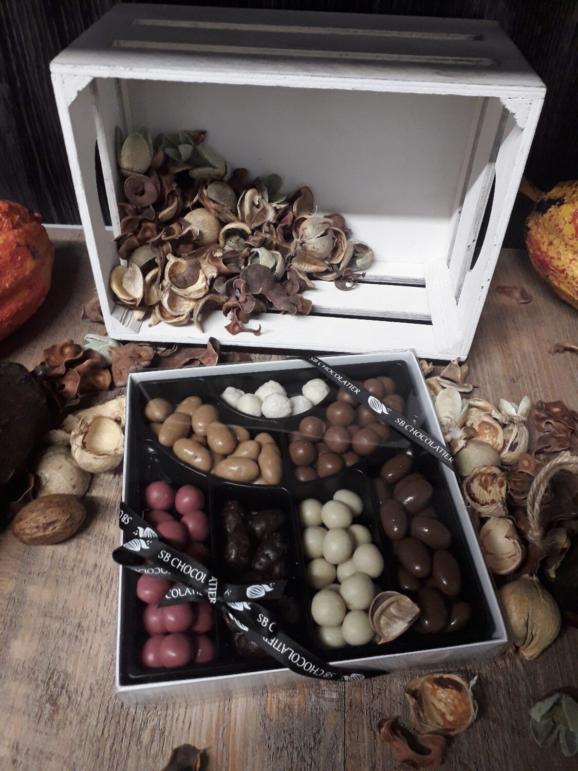 Coffret d'amandes et noisettes