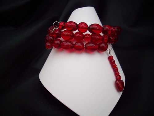 Red glass beads