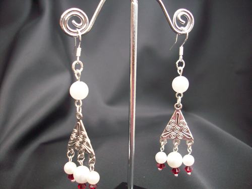 Silver triangular earrings