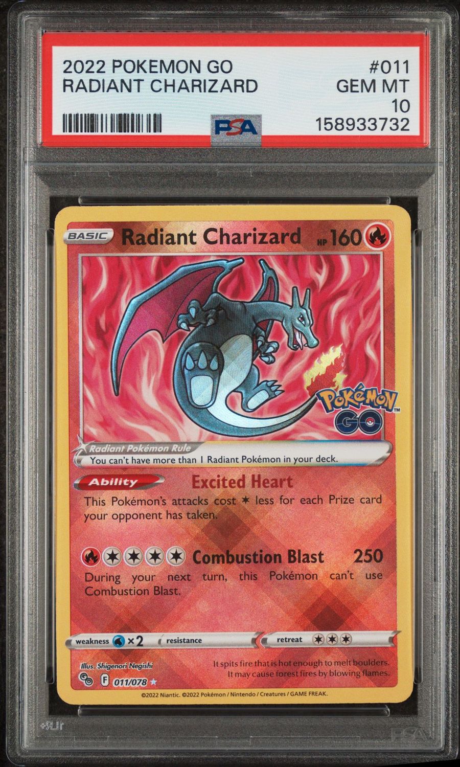 Radiant Charizard #011 PSA 10