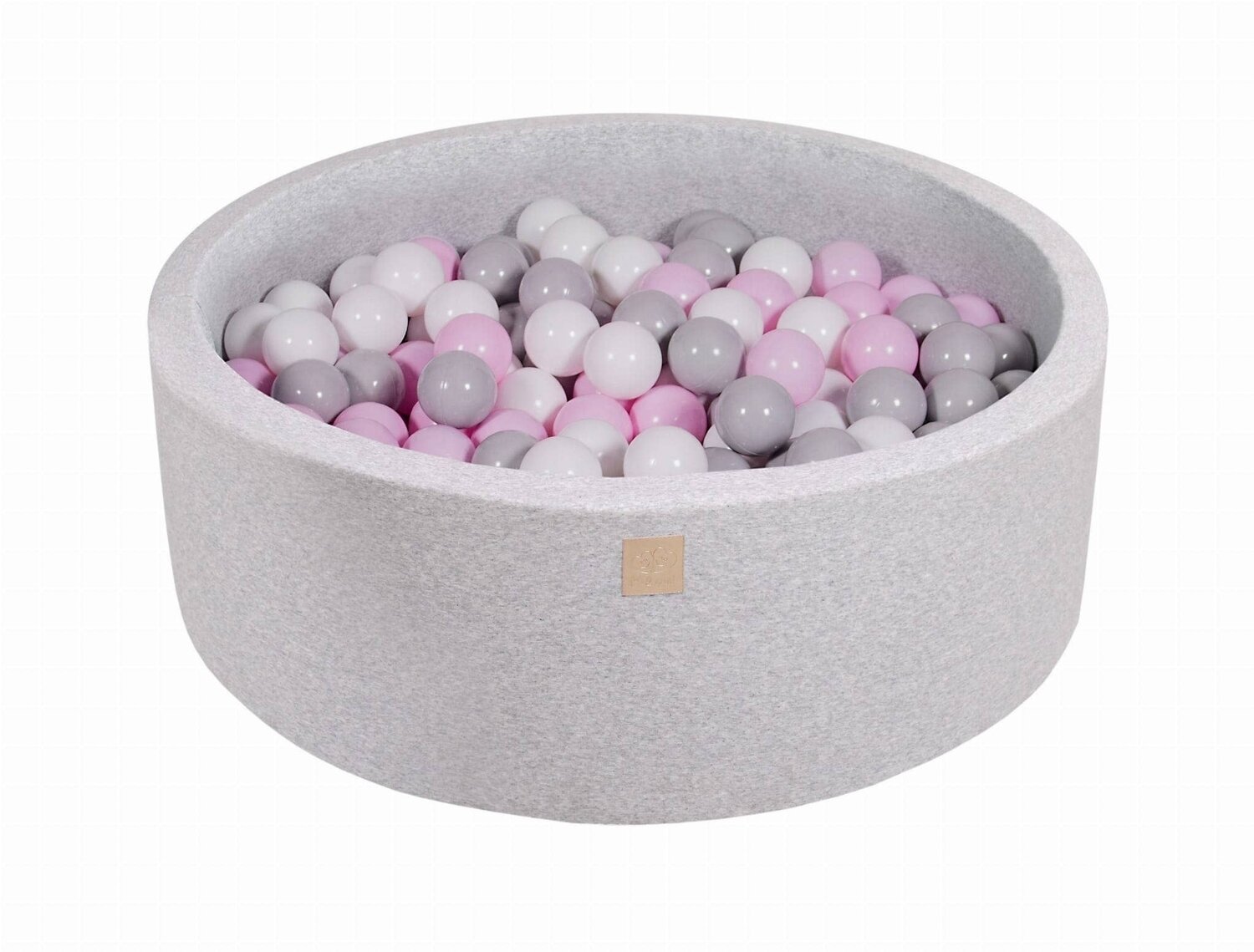 MEOWBABY Foam Ball Pit 90X40cm/300 Balls ∅ 7Cm Baby Ball Pool Certified Made In EU Light Grey 90 x 40 cm, Light Grey: Transparent/Grey/White/Light Pink/Mint