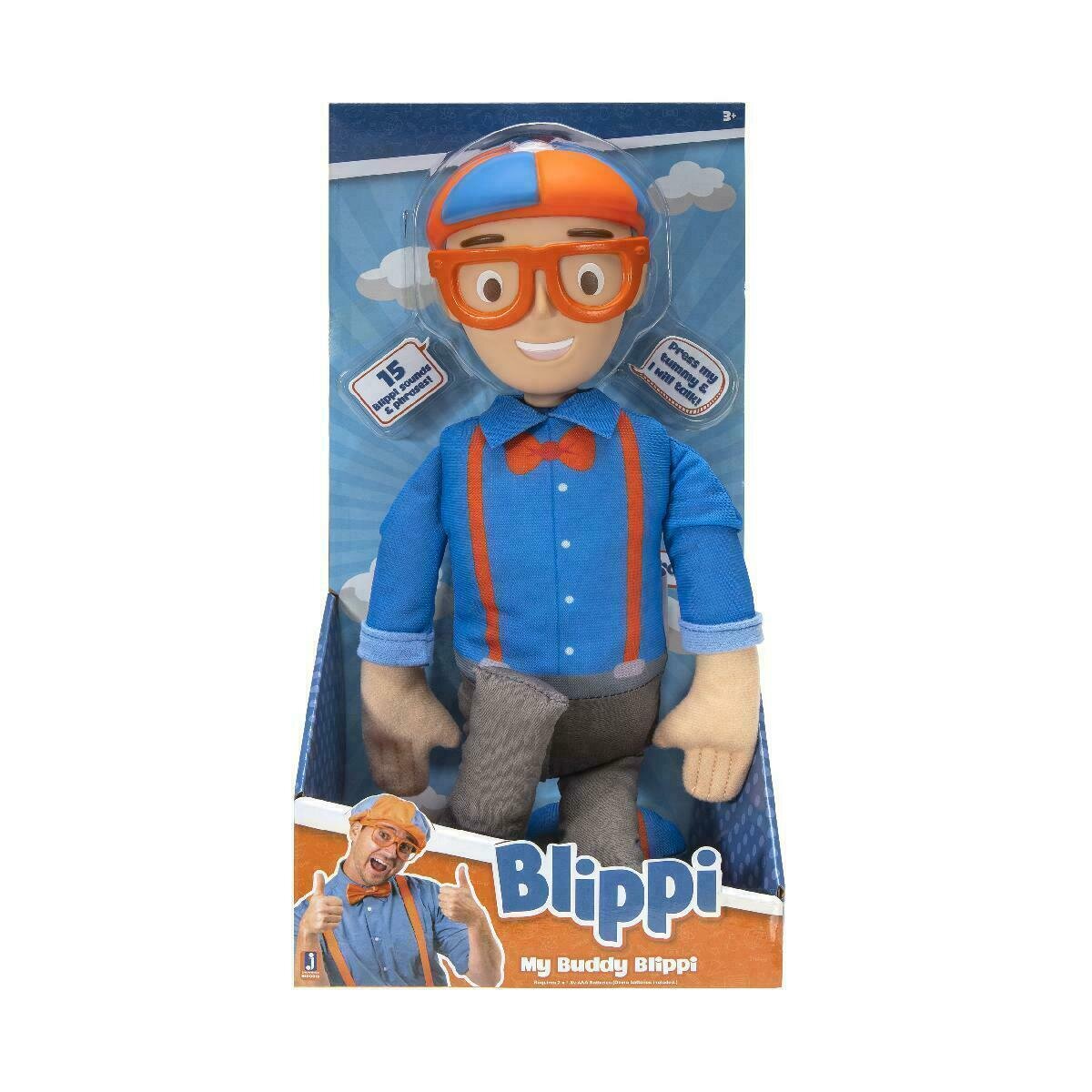Singing and Talking Blippi Doll 16in Stuffed Electronic Toy