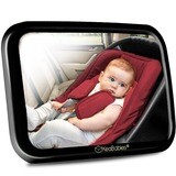 KeaBabies - Baby Car Seat Mirror (Large, Sleek Black)