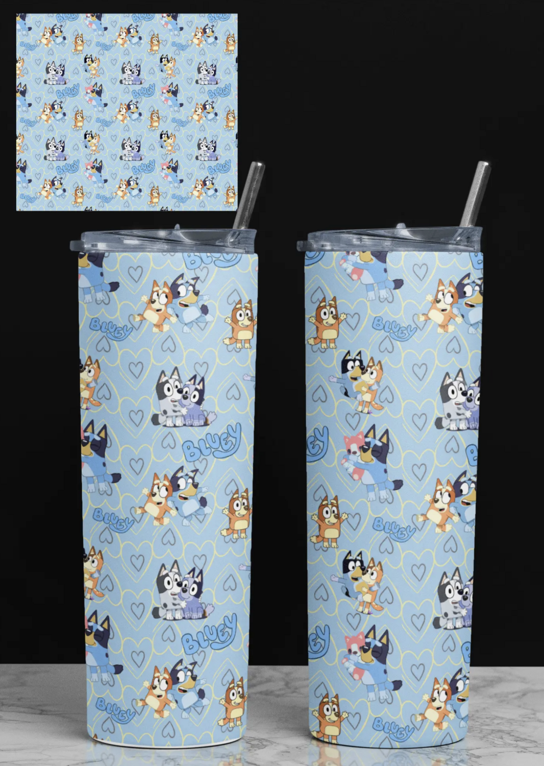 Bluey 20 oz Insulated Double Wall Skinny Tumbler