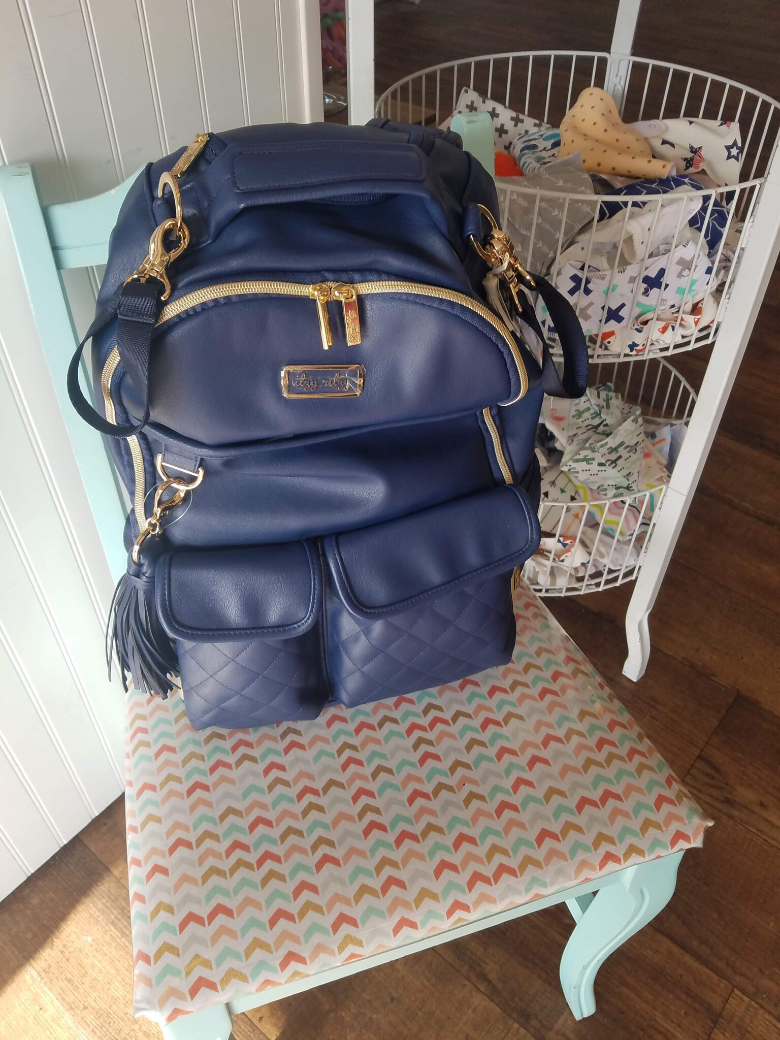 itzy ritzy navy gingham