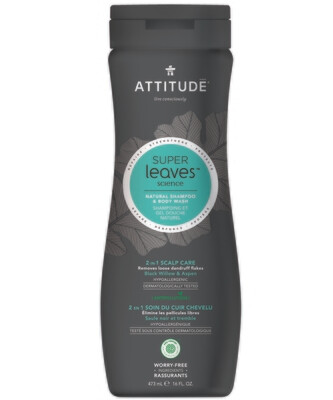 Shampoo Natural y Gel de baño Attitude - Anticaspa 473 ml