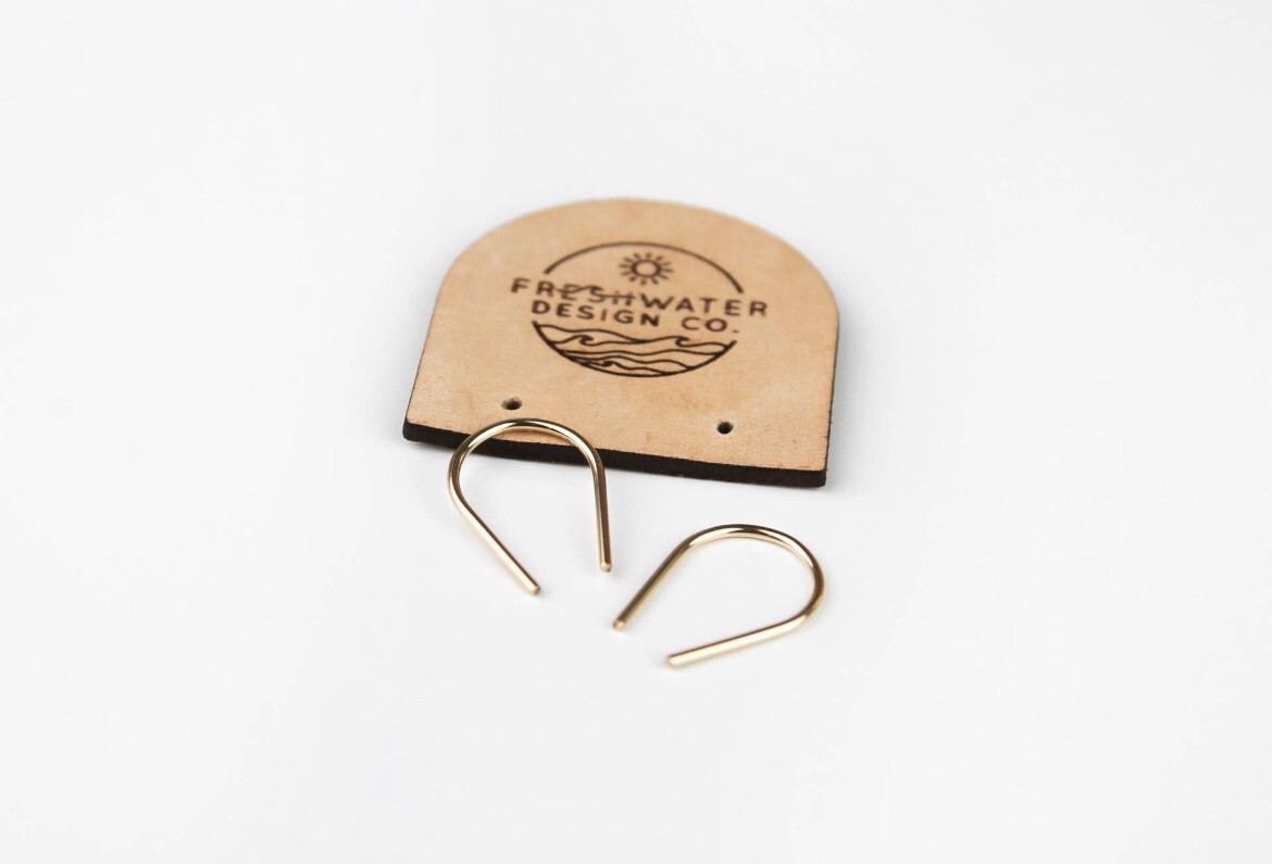 Lucky Horseshoe Tiny Earrings | Gold