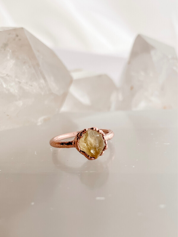 Raw Citrine Ring Size 6