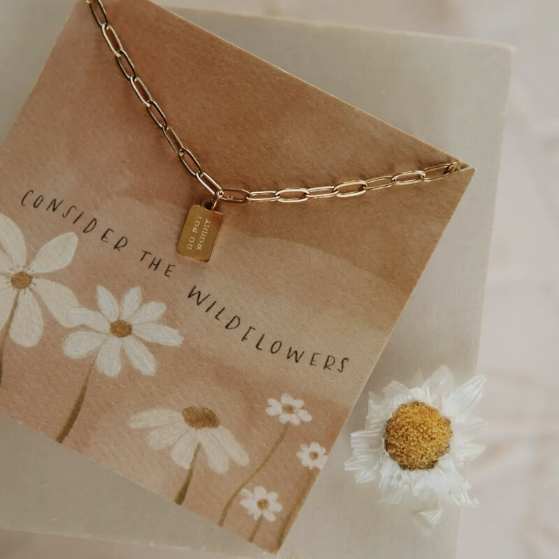 Do Not Worry Mini Tag Necklace