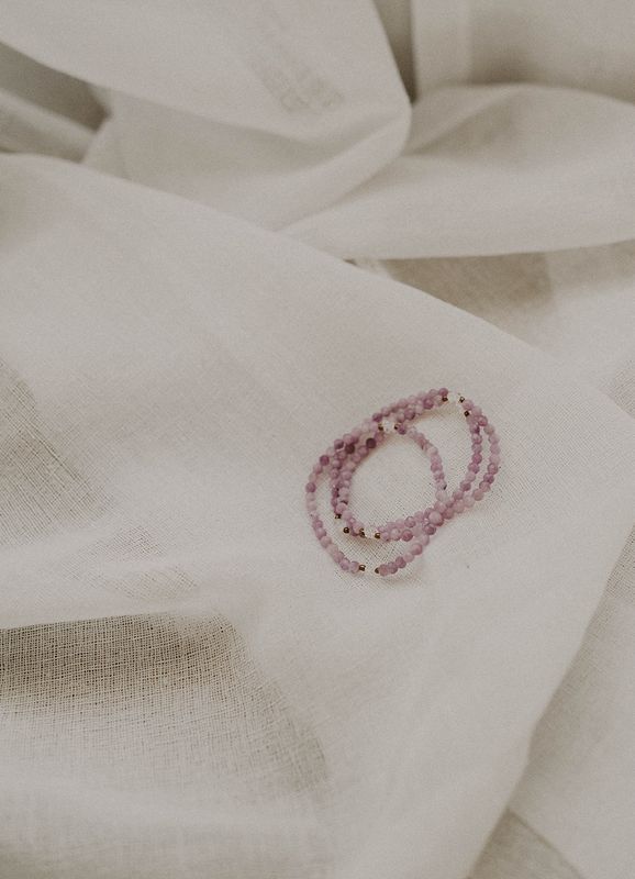 Lepidolite + Herkimer Diamond Faceted Healing Stone Bracelet