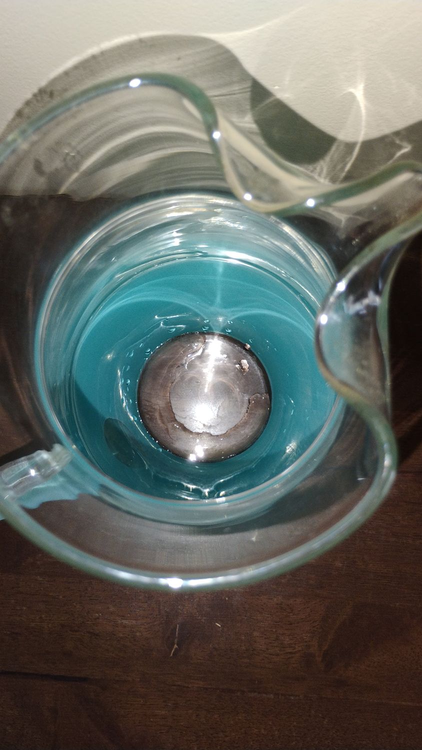 Vintage Mid-Century Frosted Glass Pitcher – $10