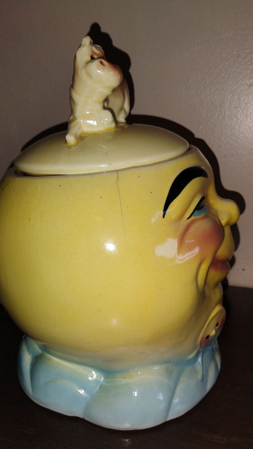 🌝 RARE Vintage &quot;Hey Diddle Diddle&quot; Moon Cookie Jar – $40 (Cincinnati area)
