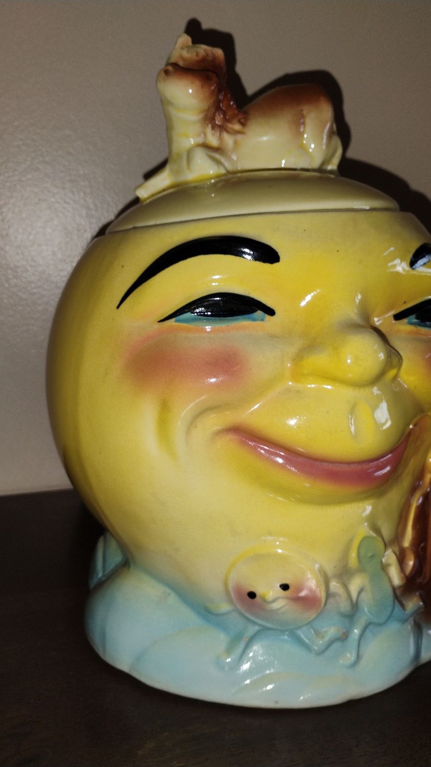 🌝 RARE Vintage &quot;Hey Diddle Diddle&quot; Moon Cookie Jar – $40 (Cincinnati area)