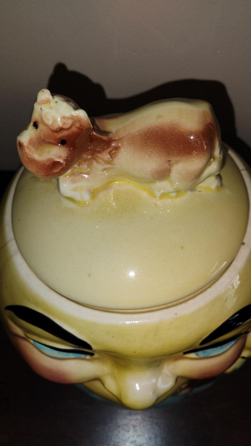 🌝 RARE Vintage &quot;Hey Diddle Diddle&quot; Moon Cookie Jar – $40 (Cincinnati area)