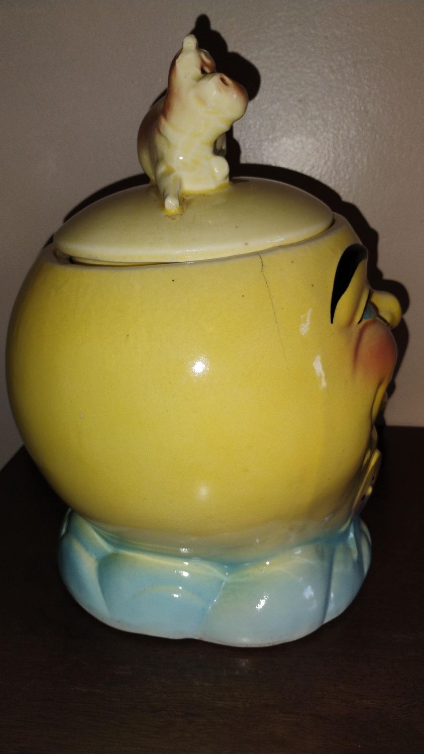 🌝 RARE Vintage &quot;Hey Diddle Diddle&quot; Moon Cookie Jar – $40 (Cincinnati area)