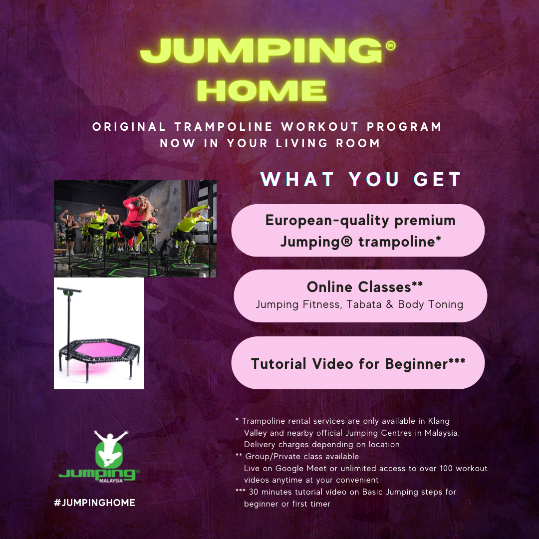 Jumping Home - 1 Month Trampoline Rent and Online Classes(8 Live/On-demand Sessions)