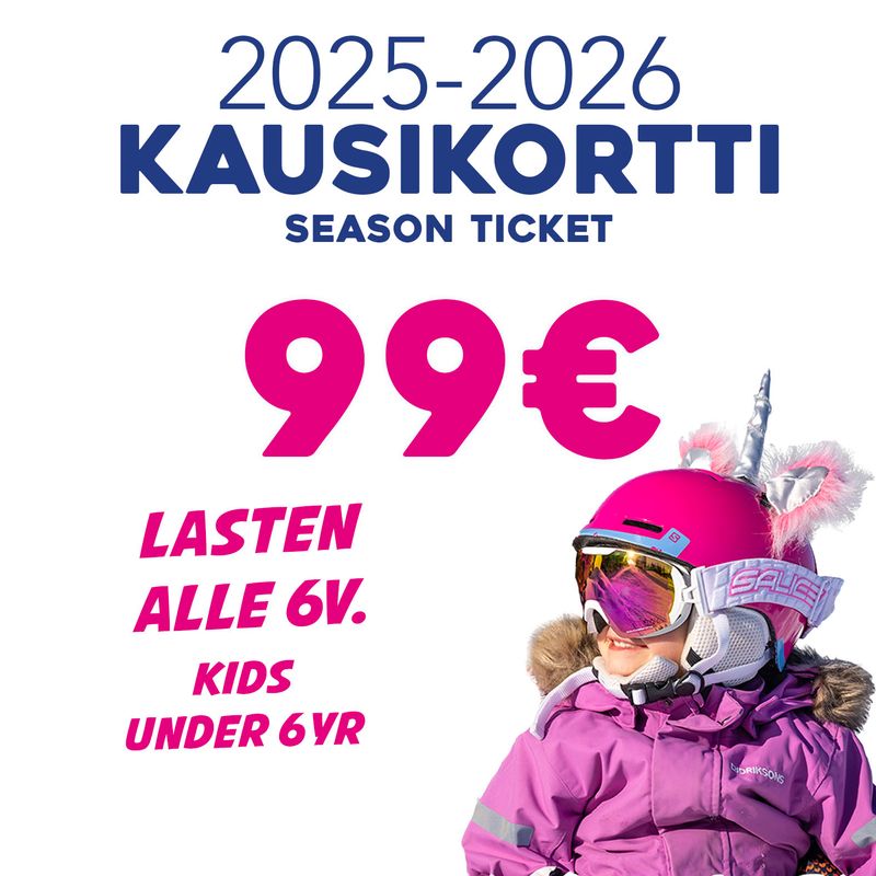 ALLE 6v. KAUSIKORTTI 2025-2026 | SEASON TICKET kids under 6yrs.