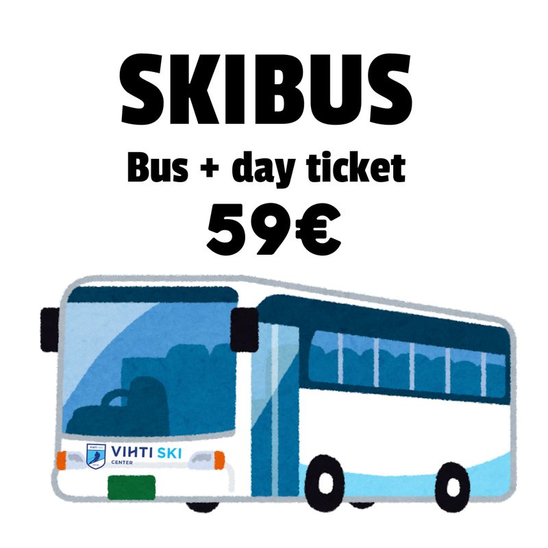 SkiBus 59€ matkat ja rinnelippu
