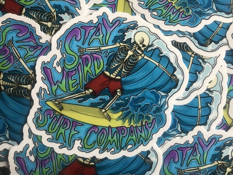 Mordardha  Stay Weird Surf Die Cut Sticker