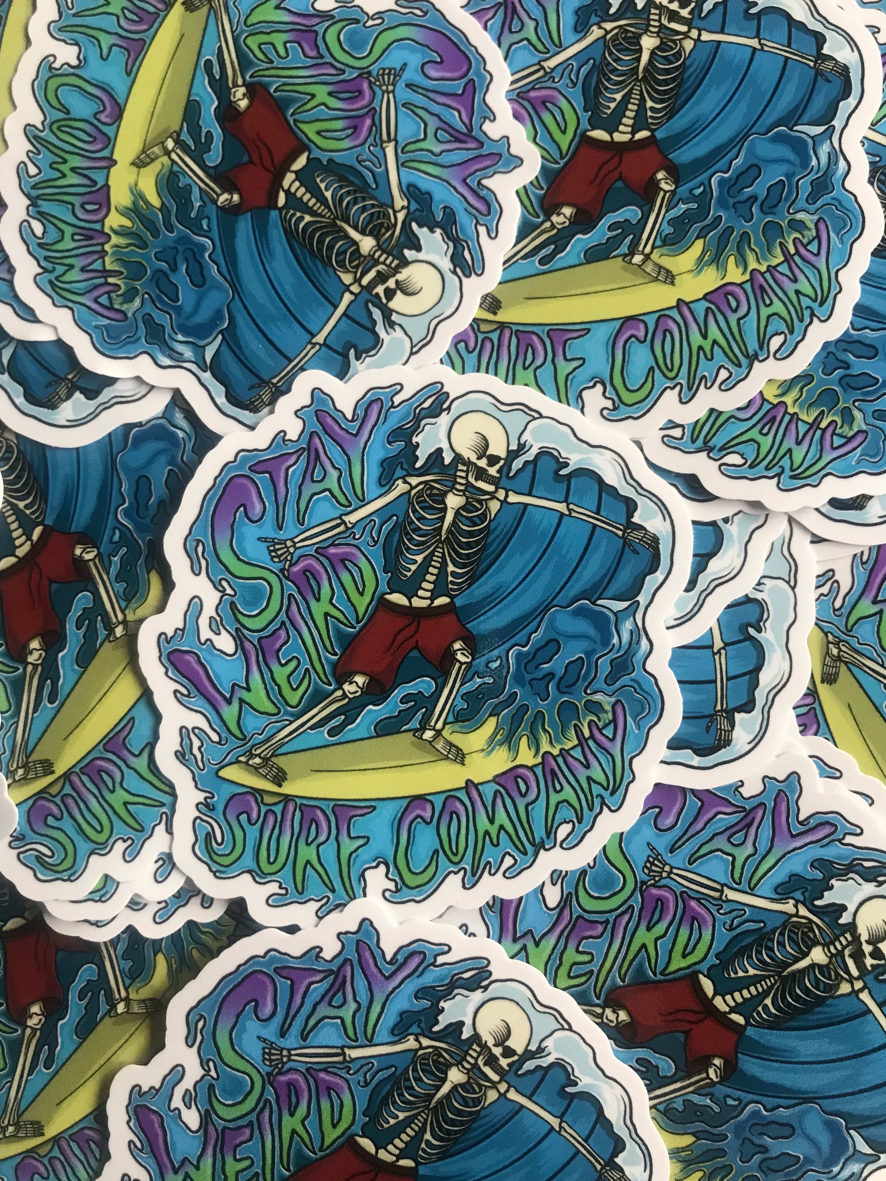 Mordardha  Stay Weird Surf Die Cut Sticker