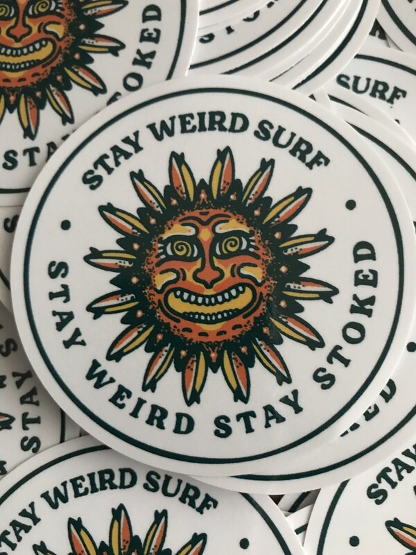 Surfboard Supernova  Stay Weird Surf Die Cut Sticker