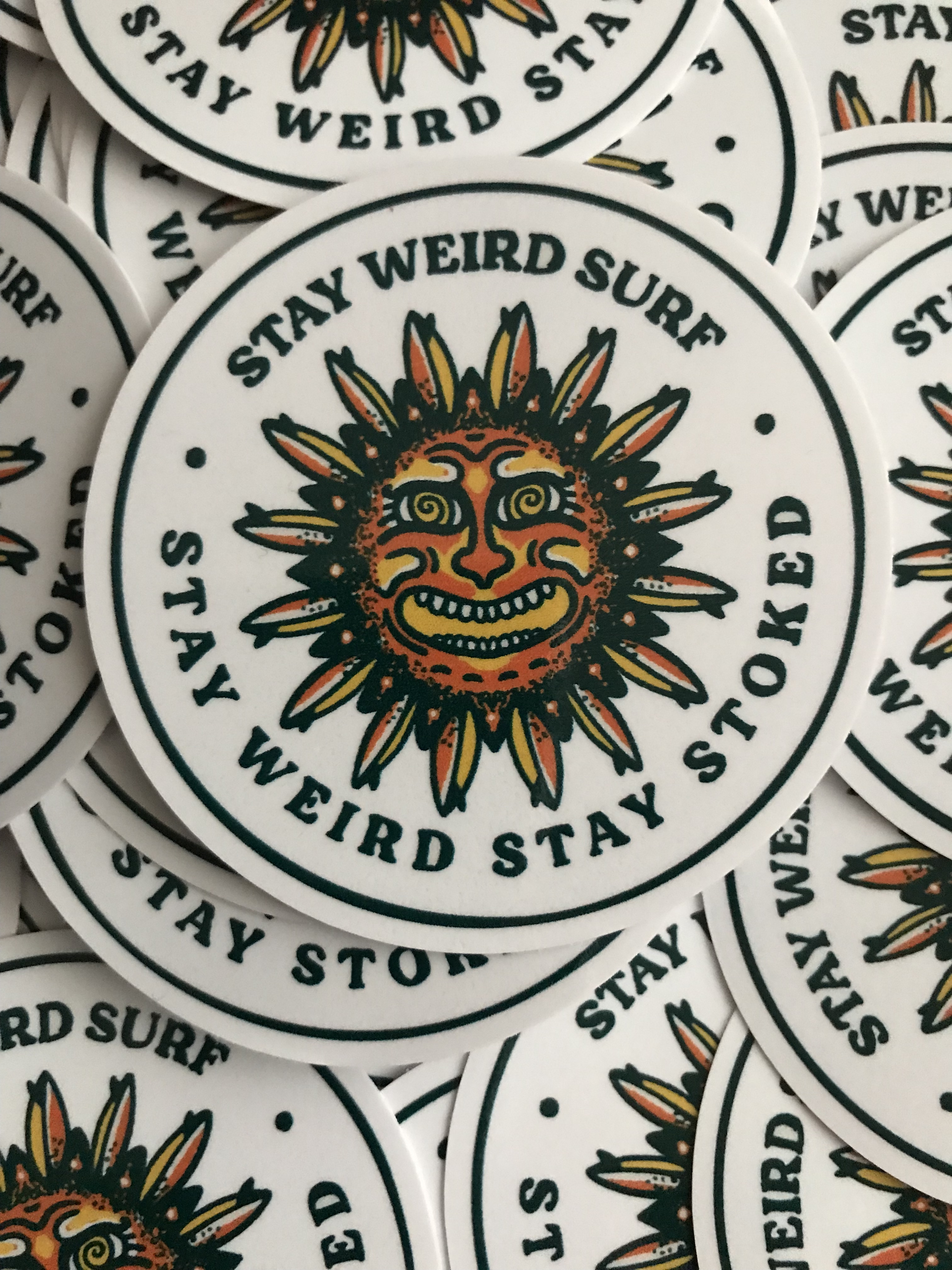 Surfboard Supernova  Stay Weird Surf Die Cut Sticker