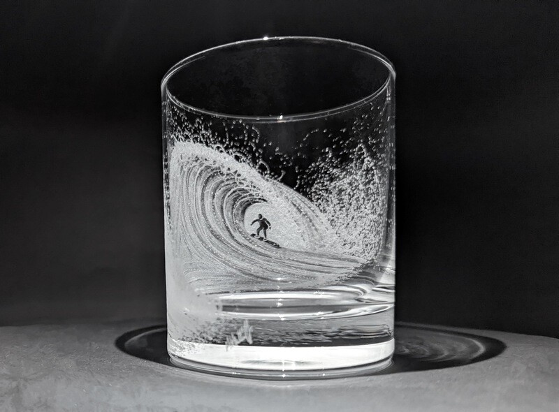 Engraved Surfer  Whisky/tumbler glass