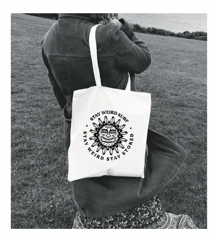 Stay Weird Surf Organic Cotton Tote Bag 