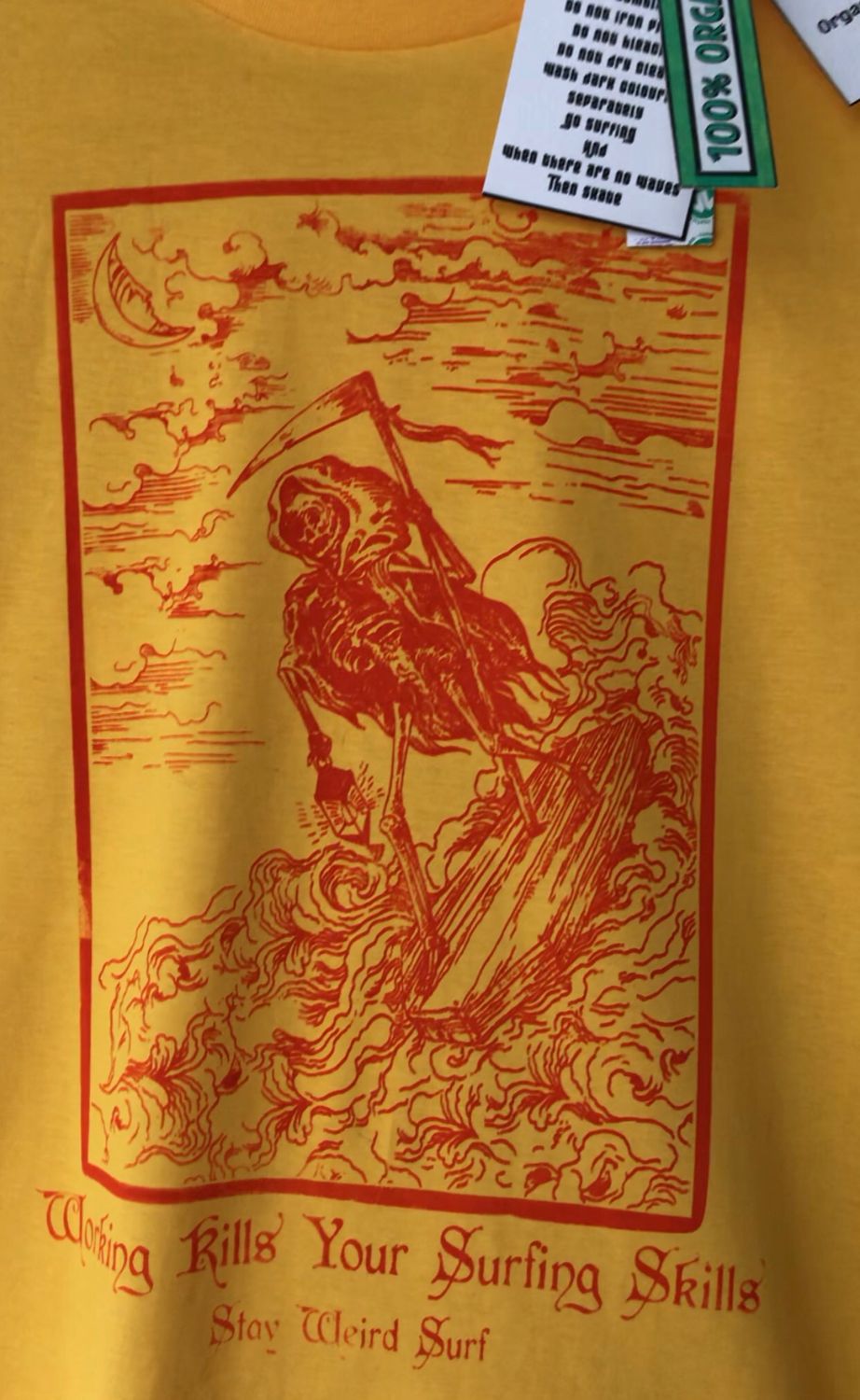 The Grim Shredder,  Working Kills Your Surfing Skills  100% Organic  Cotton Tee