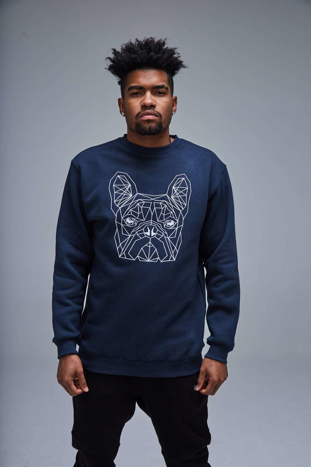 white dog sweatshirt