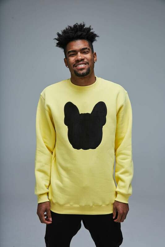 UNUSI Yellow Sweatshirt With Black Sewed Out Design UNUSI Yellow Sweatshirt With Black Sewed Out Design