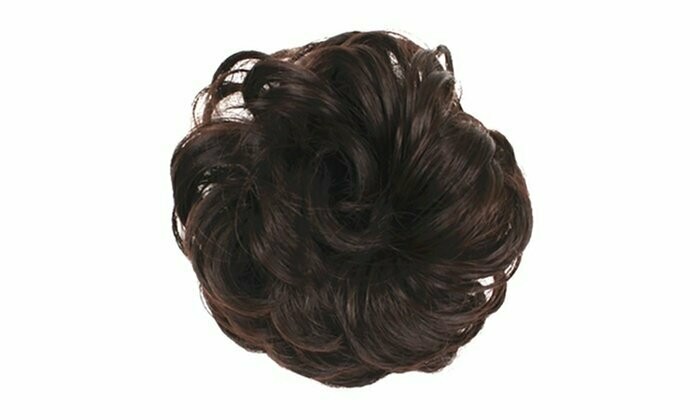 Messy bun hair scrunchie  (dark brown)