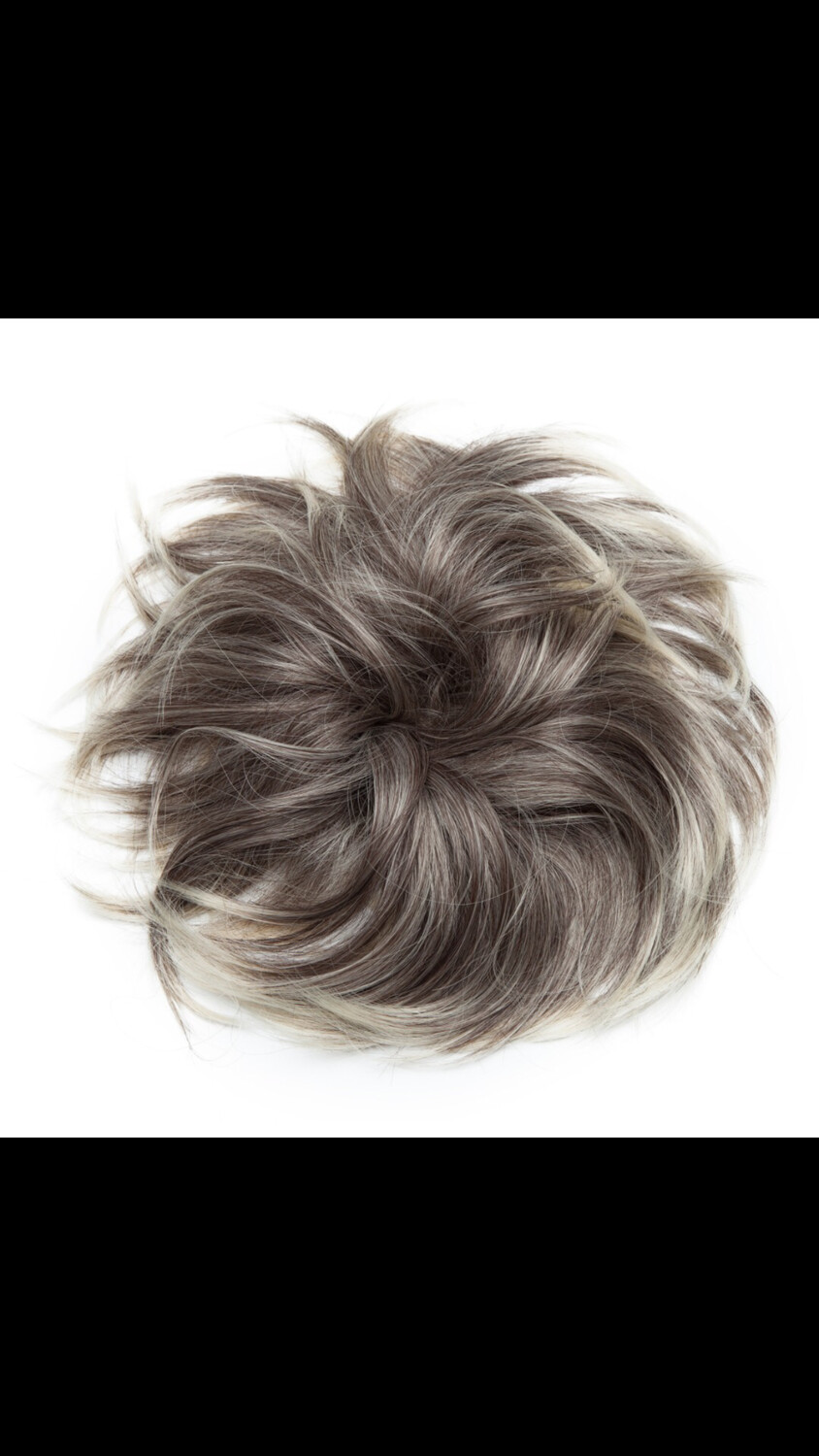 Messy bun hair scrunchie # (Dark grey/blonde mix)T1840