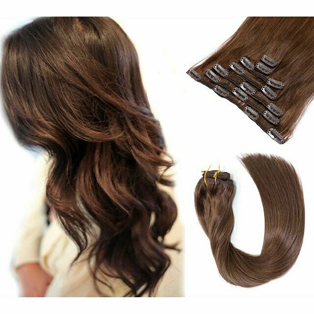 Clip in extensions (Choc Brown #3) 18' 100g