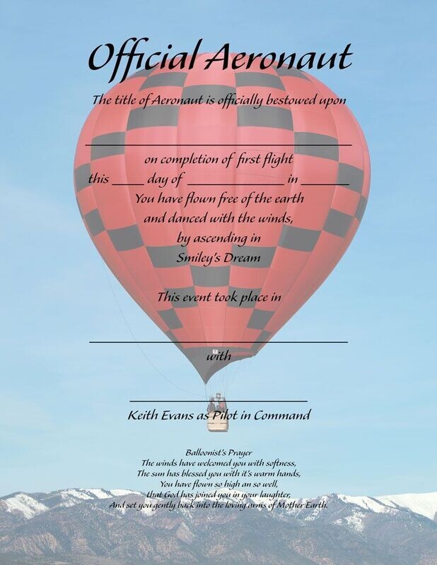 Official Aeronaut Certificate