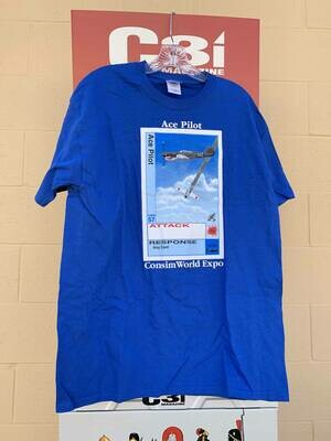 Down in Flames Ace Pilot BLUE Shirt