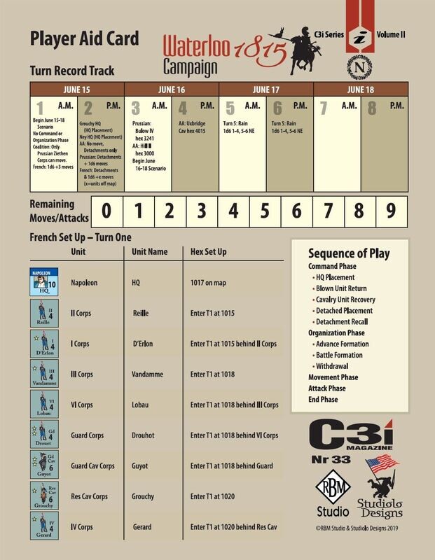 Waterloo Player Aid Card
