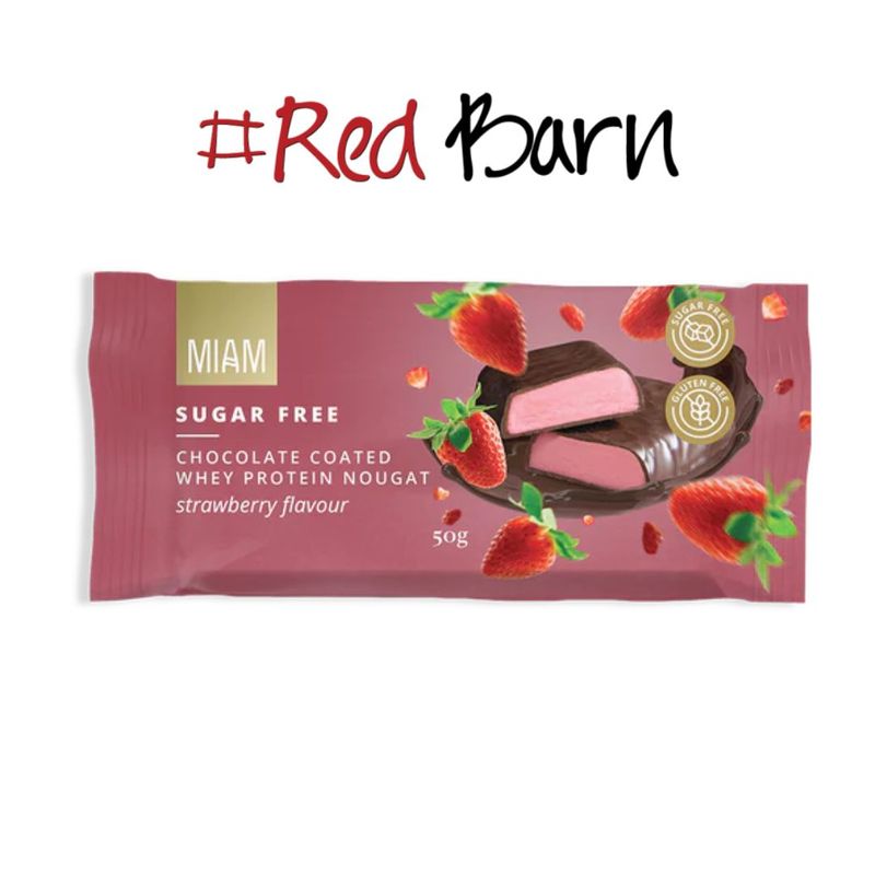 Chocolate Coated Nougat Bar Strawberry Flavour 50g Chocolate Coated Nougat Bar Strawberry Flavour 50g
