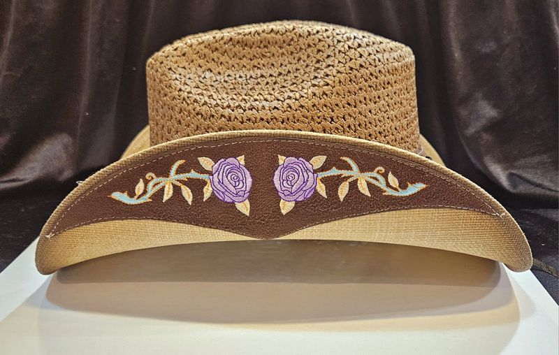 Lilac Embroidered Burlap