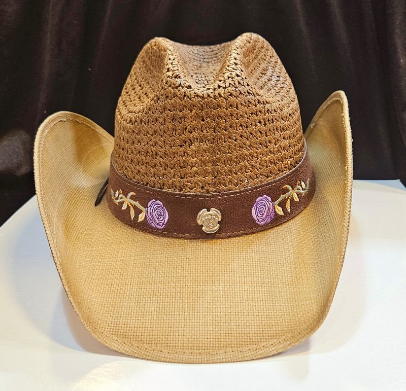 Lilac Embroidered Burlap