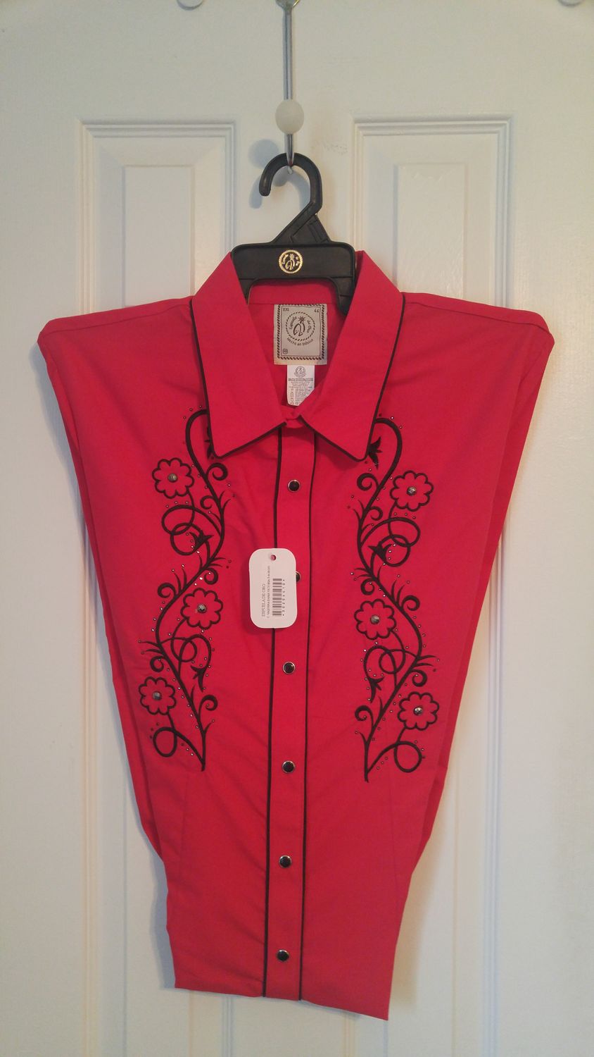 Ladies Red Victoria Western Shirt