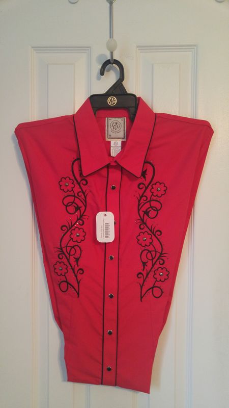 Ladies Red Victoria Western Shirt