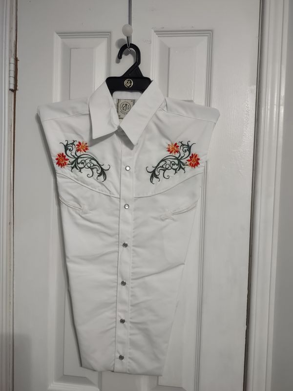 White with Daisy Western Shirt