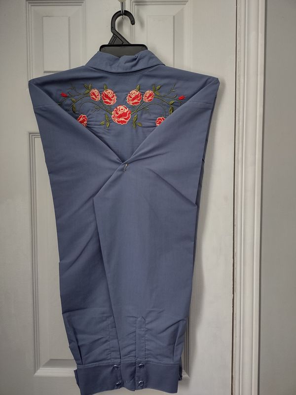 Blue Roses Western Shirt