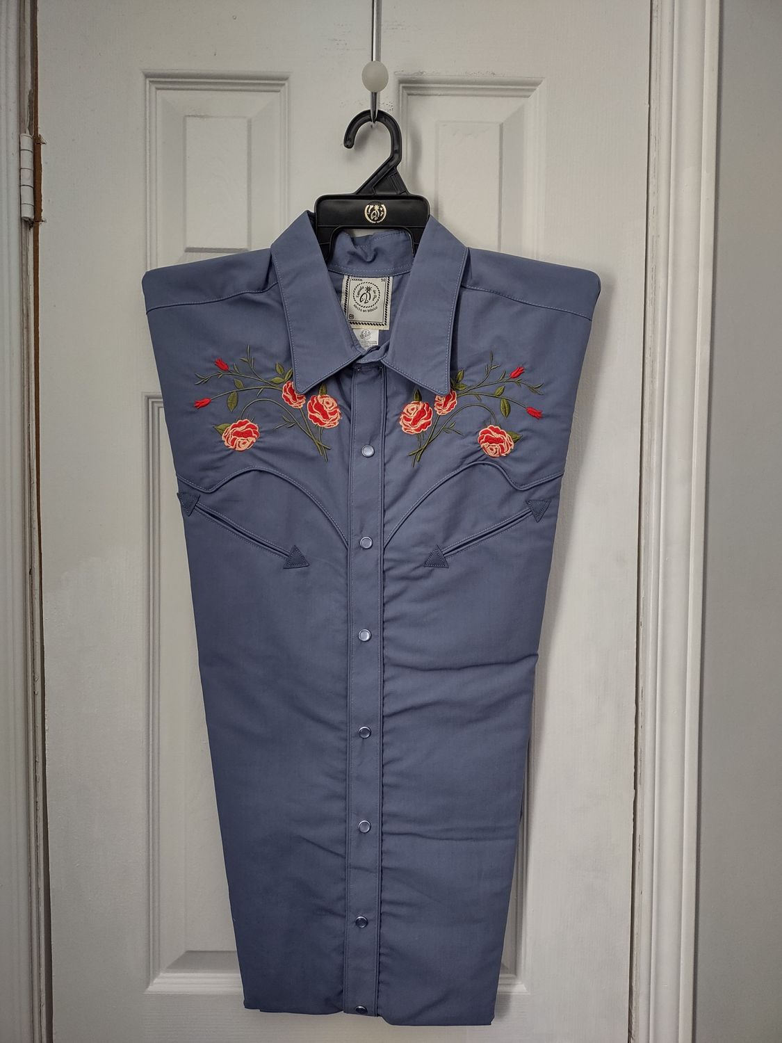 Blue Roses Western Shirt