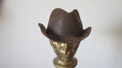 French Western Brown Leather Hat