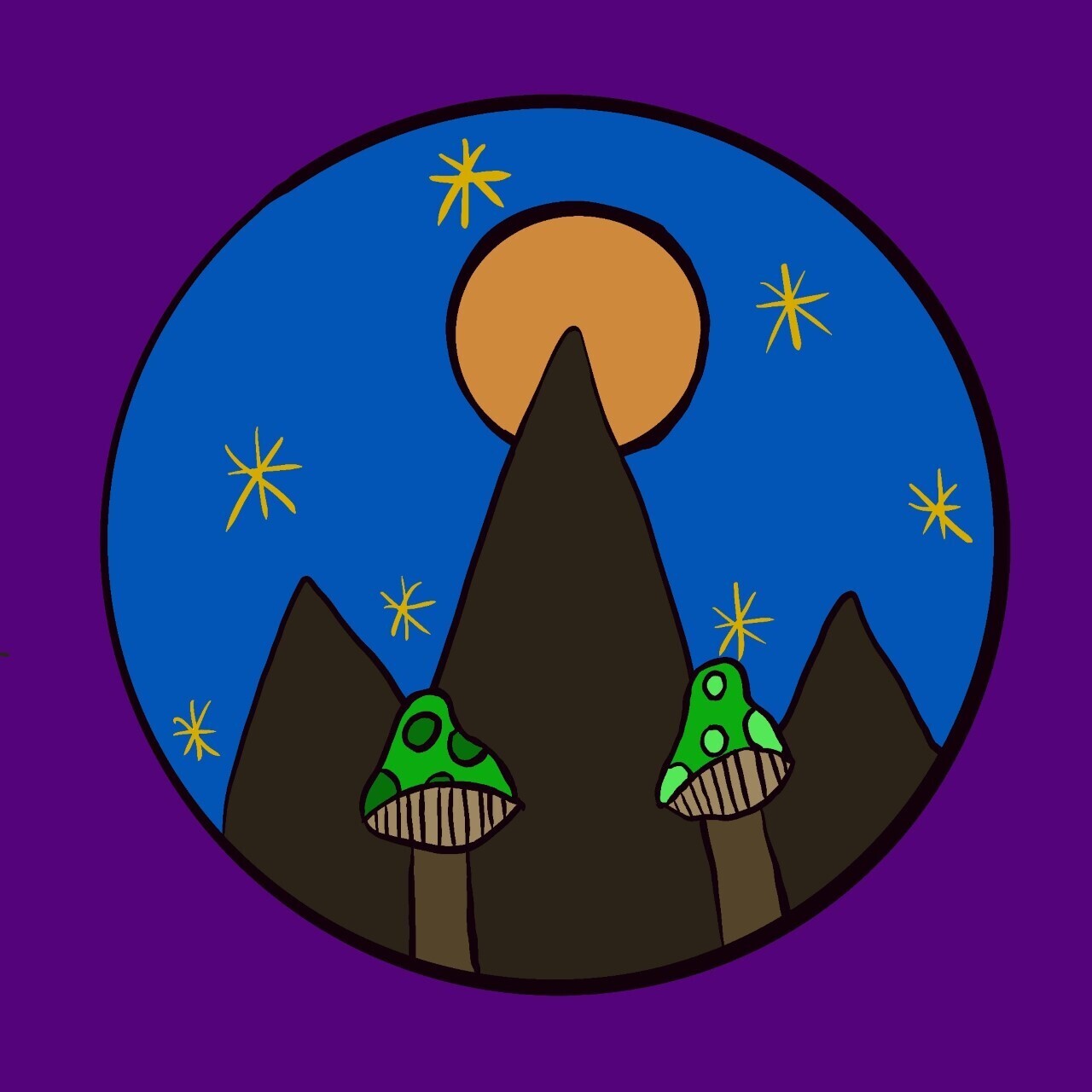 Mushroom Mountain Sticker